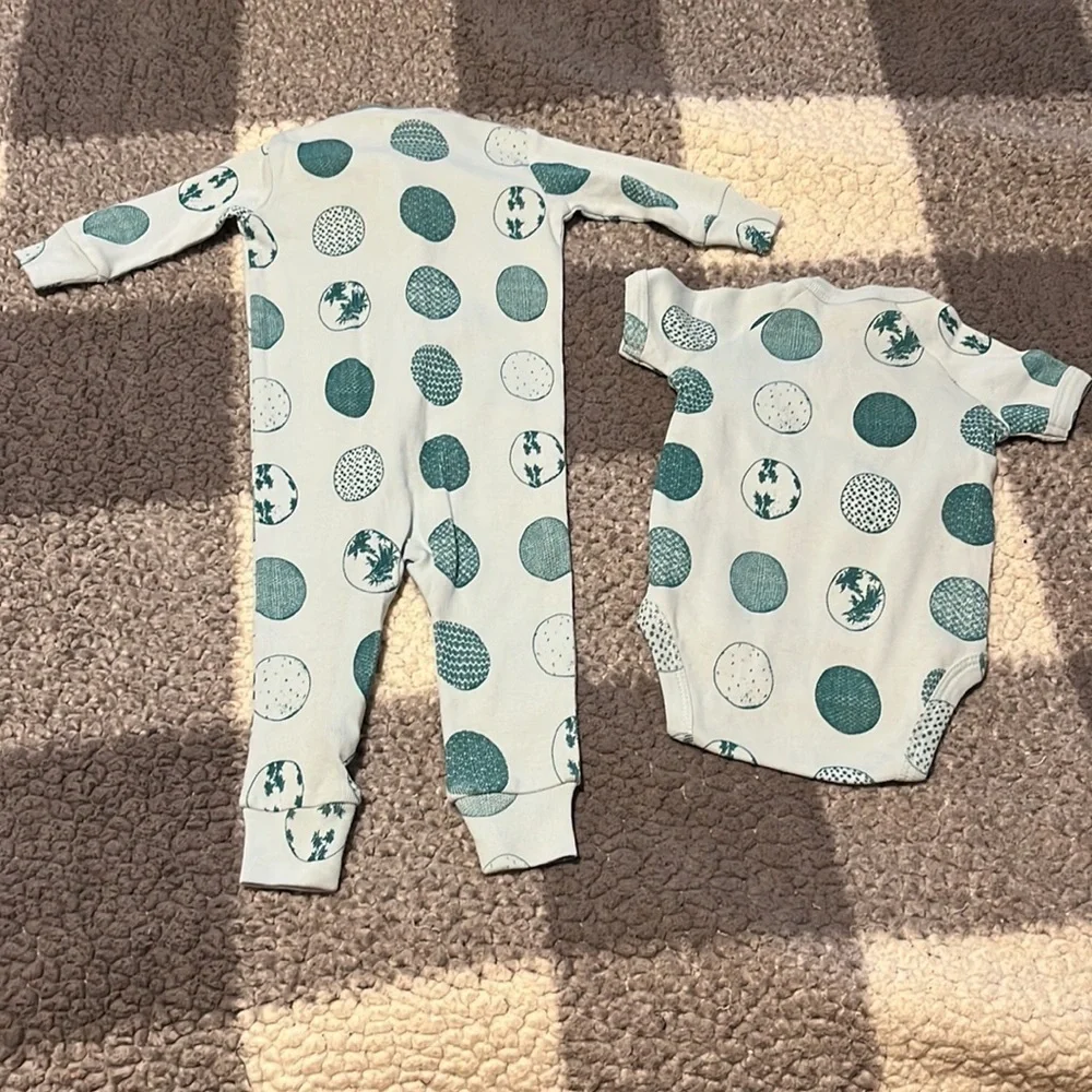 New Kate Quinn Newborn Layette 2 Piece Set Robin’s Egg Blue Jumper Easter NWOT